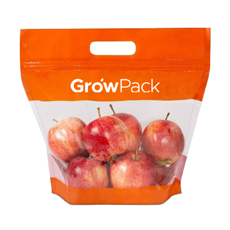 apples in custom growpack produce bag